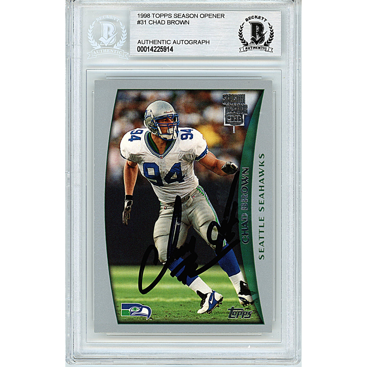 Chad Brown Topps Season Opener Autographed Trading Card Beckett BGS
