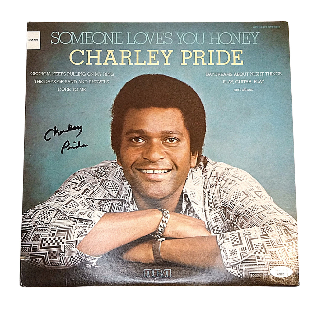 Charley Pride Autographed Somebody Loves Autograph Vinyl JSA
