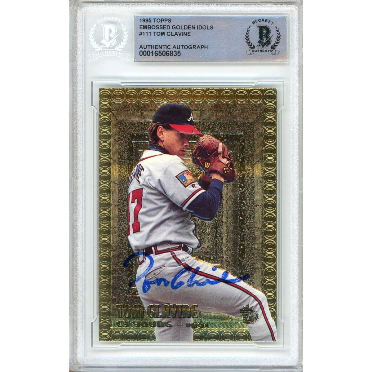 Tom Glavine Atlanta Braves Signed Autographed Trading Card Beckett BAS