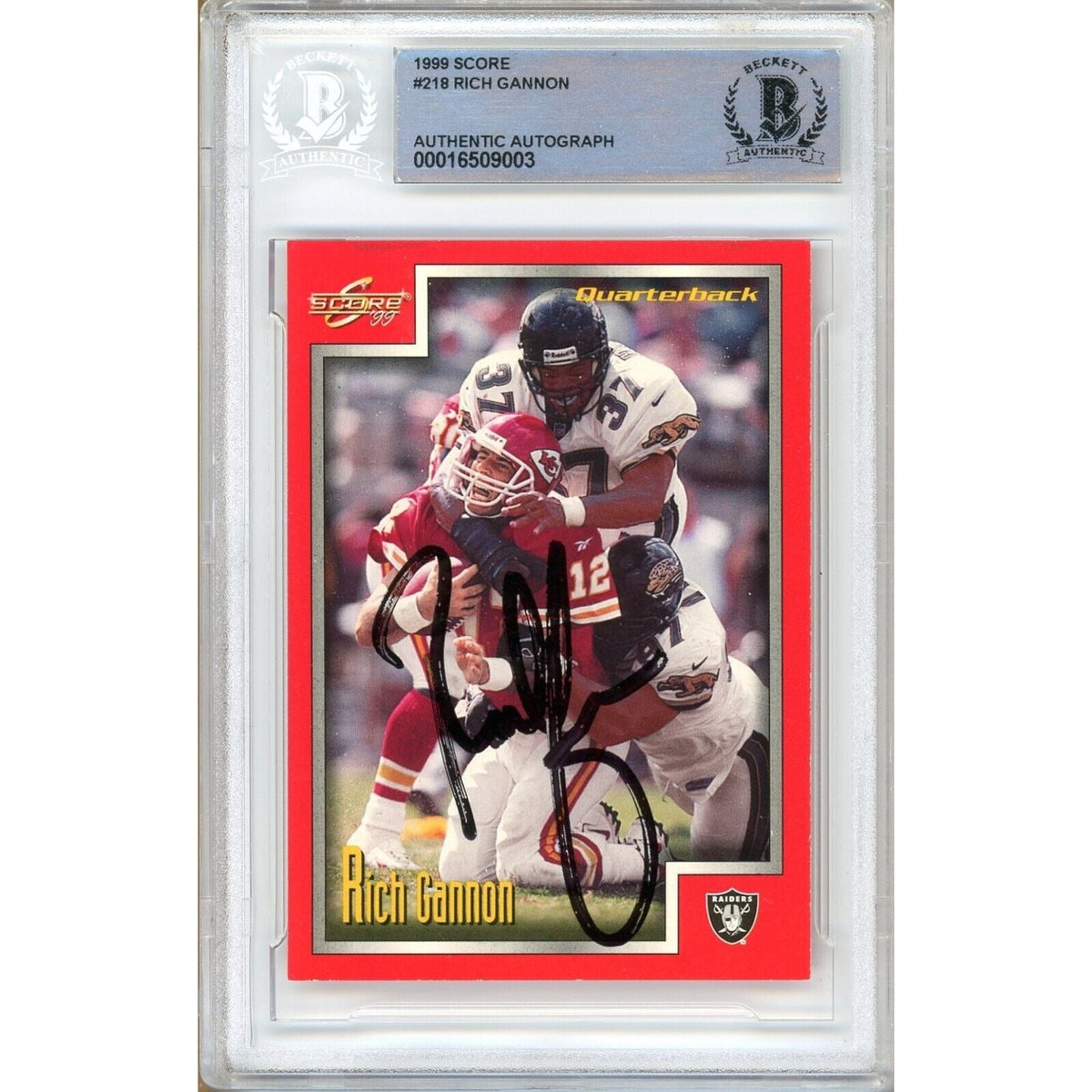 Rich Gannon Oakland Raiders Signed Autographed Trading Card Beckett BAS