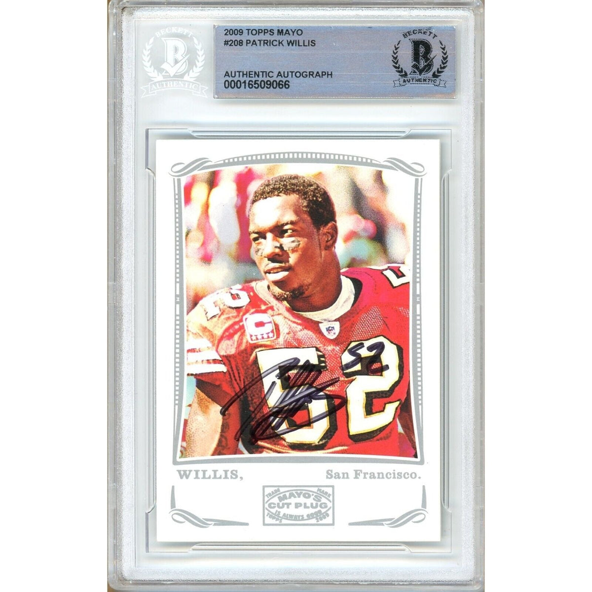 Patrick Willis San Francisco Autographed Trading Card Beckett BAS