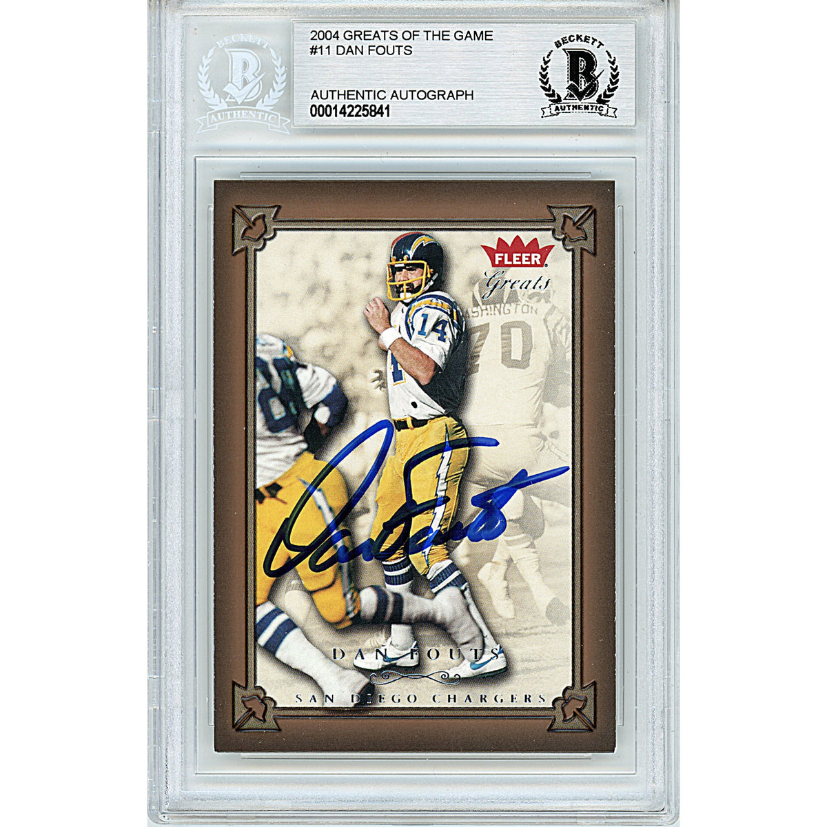 Dan Fouts Fleer Greats Autographed Trading Card Beckett BGS