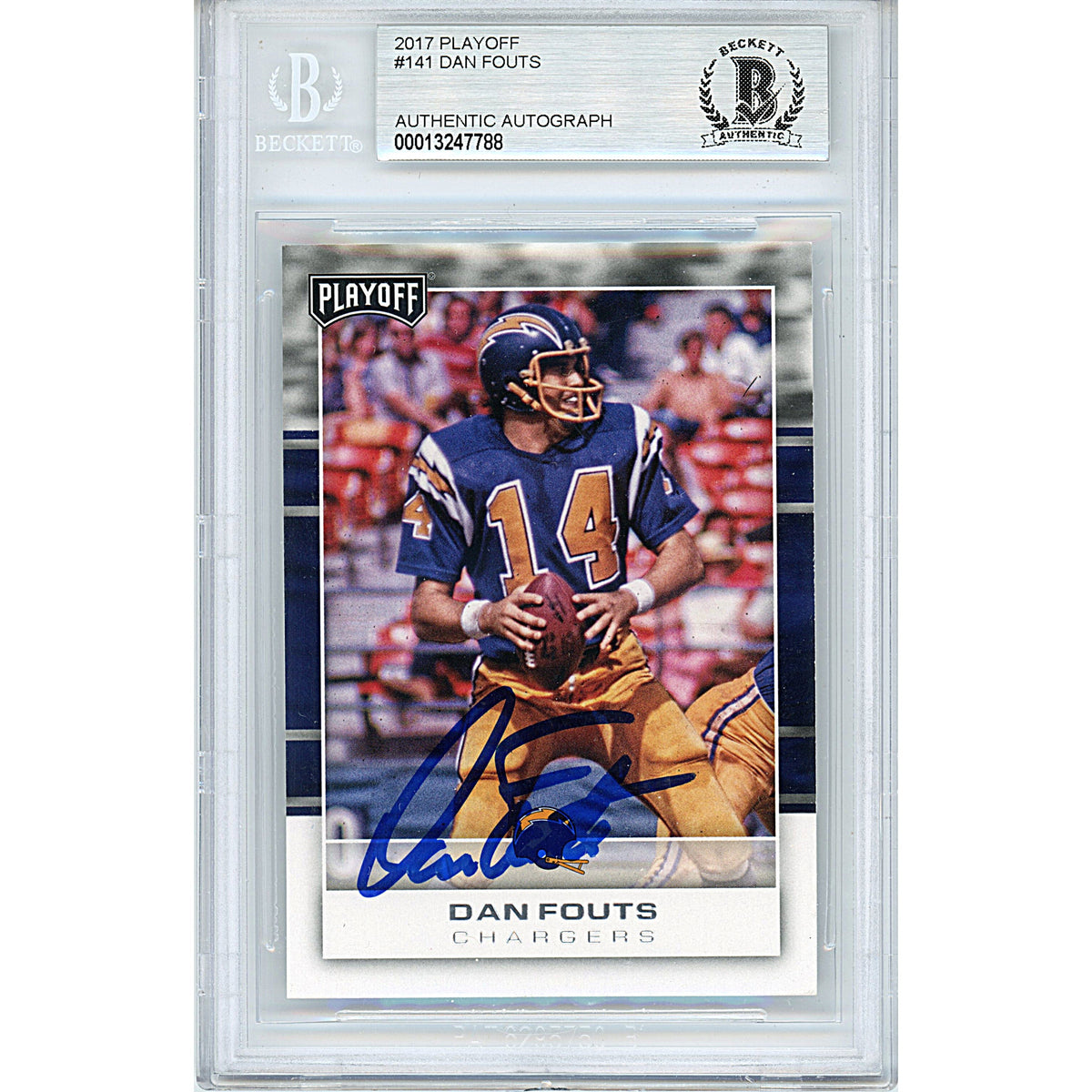 Dan Fouts Panini Playoff Autographed Trading Card Beckett BGS