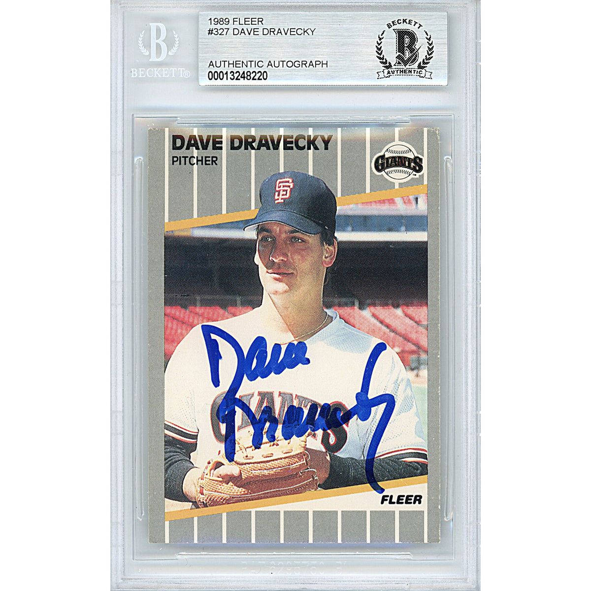 Dave Dravecky San Francisco Giants Autographed Trading Card Beckett BAS
