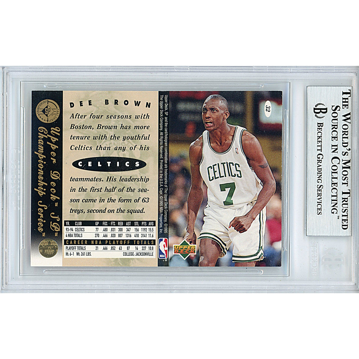 Dee Brown Upper Deck Signed Trading Card Beckett BGS