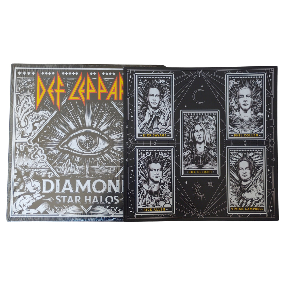 Def Leppard Band Autographed Diamond Vinyl Beckett BAS