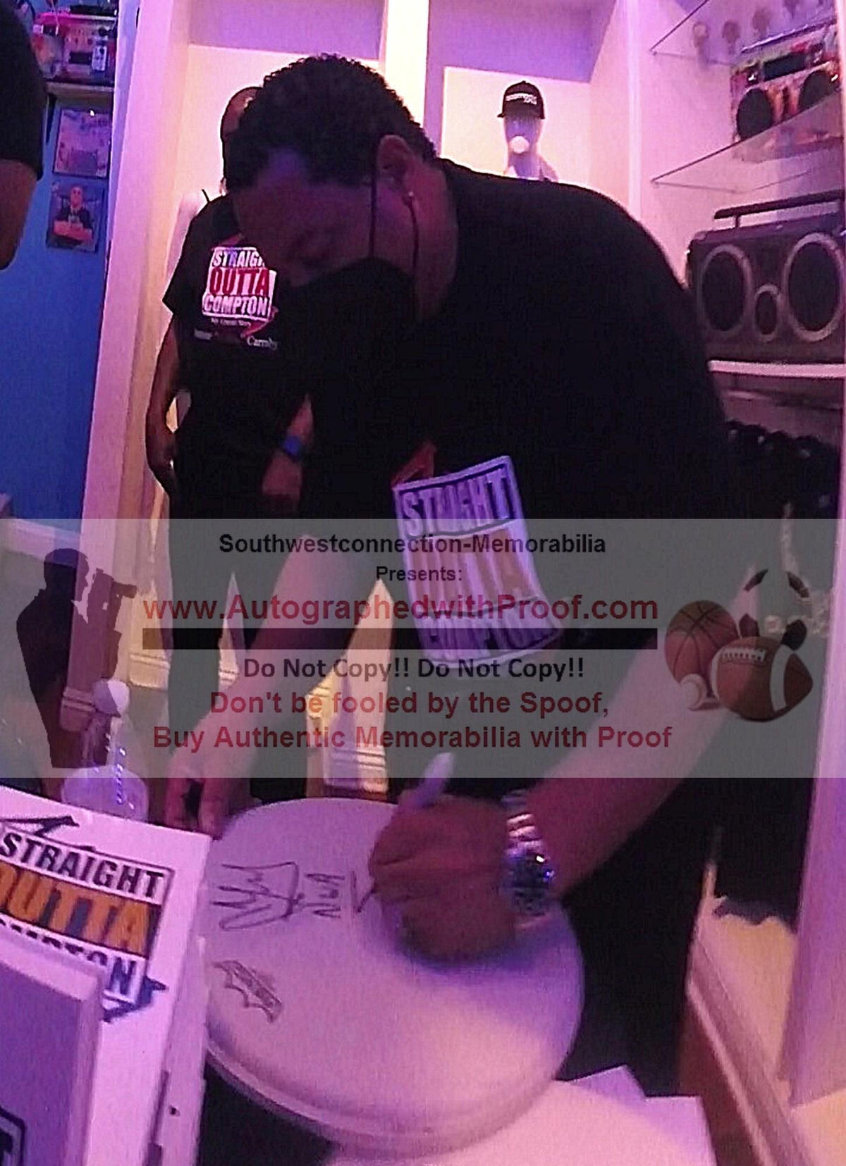 Dj Yella Autographed Drum Head Signed Trading Card Beckett BAS