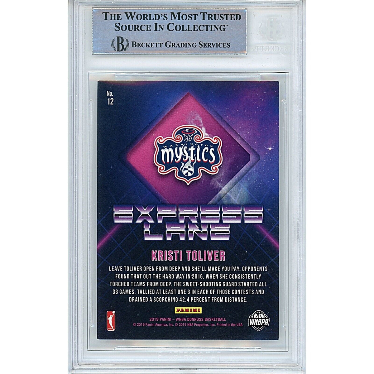 Kristi Toliver Express Lane Signed Trading Card Beckett BAS