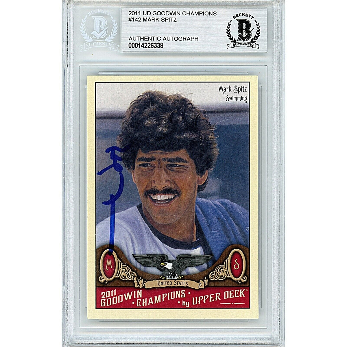 Mark Spitz Signed Autographed Trading Card Beckett BAS