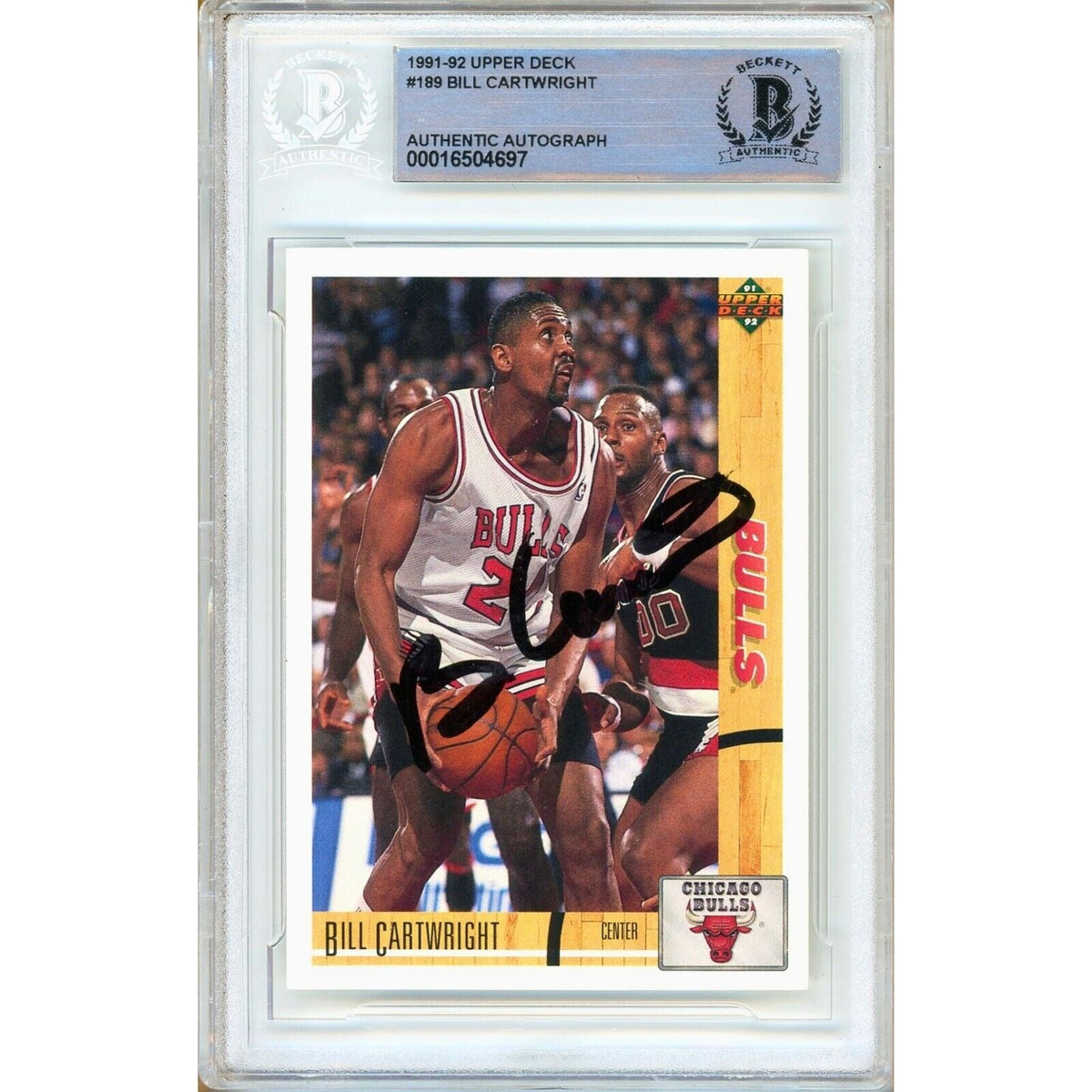 Bill Cartwright Upper Deck Autographed Trading Card Beckett BAS