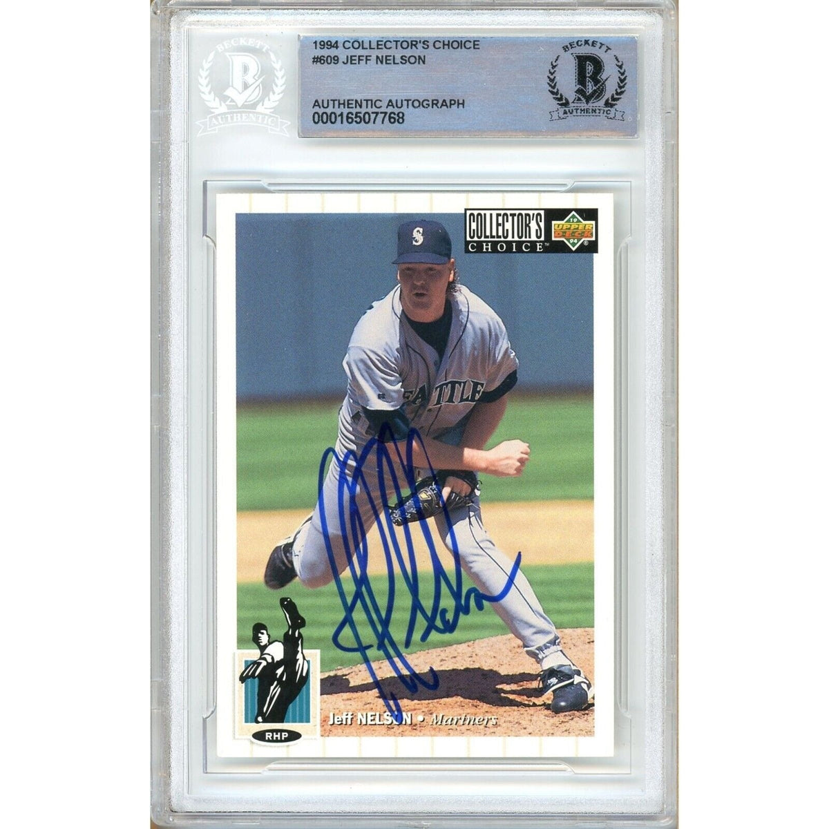 Jeff Nelson Collectors Choice Autographed Trading Card Beckett BAS