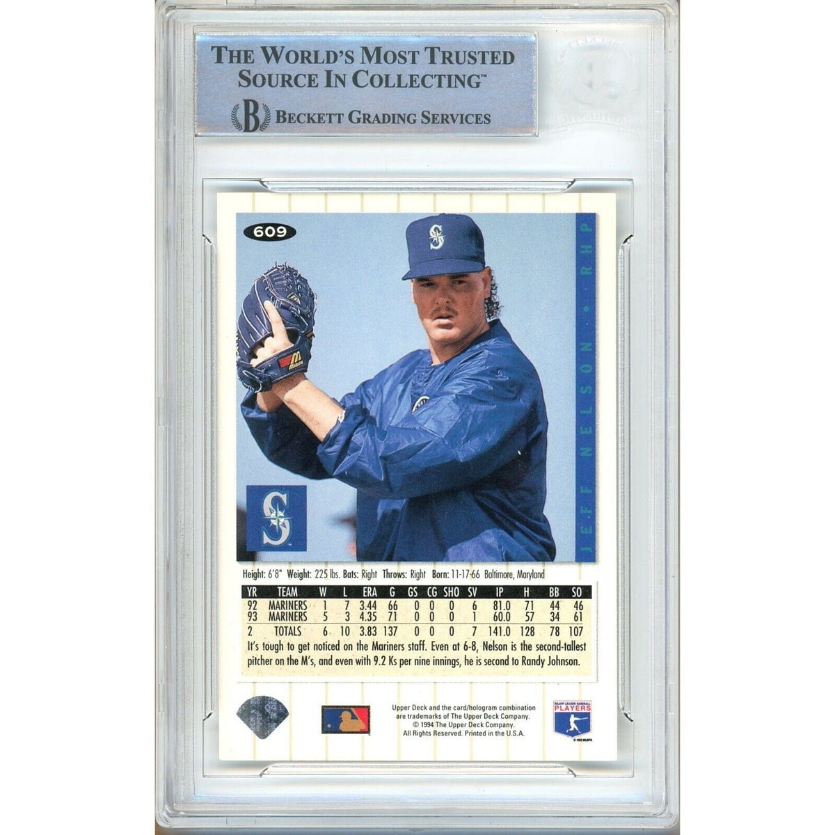 Jeff Nelson Collectors Choice Signed Trading Card Beckett BAS