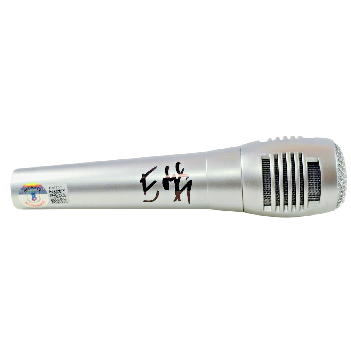 Edge Autographed Microphone Photo Beckett BAS