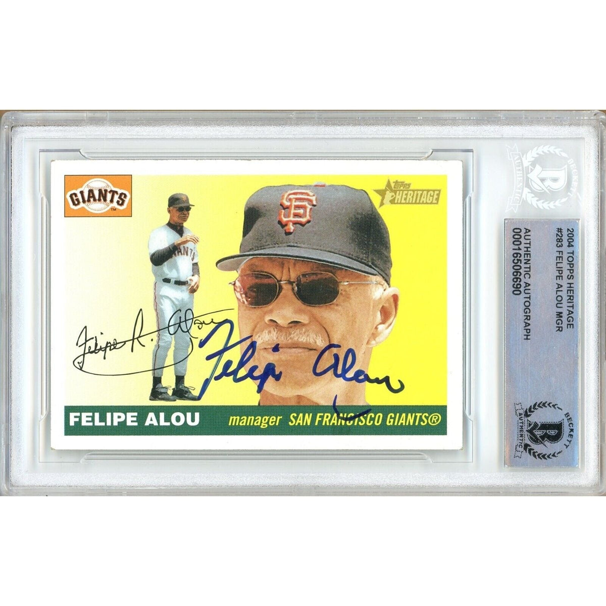 Felipe Alou Topps Heritage Autographed Trading Card Beckett BAS