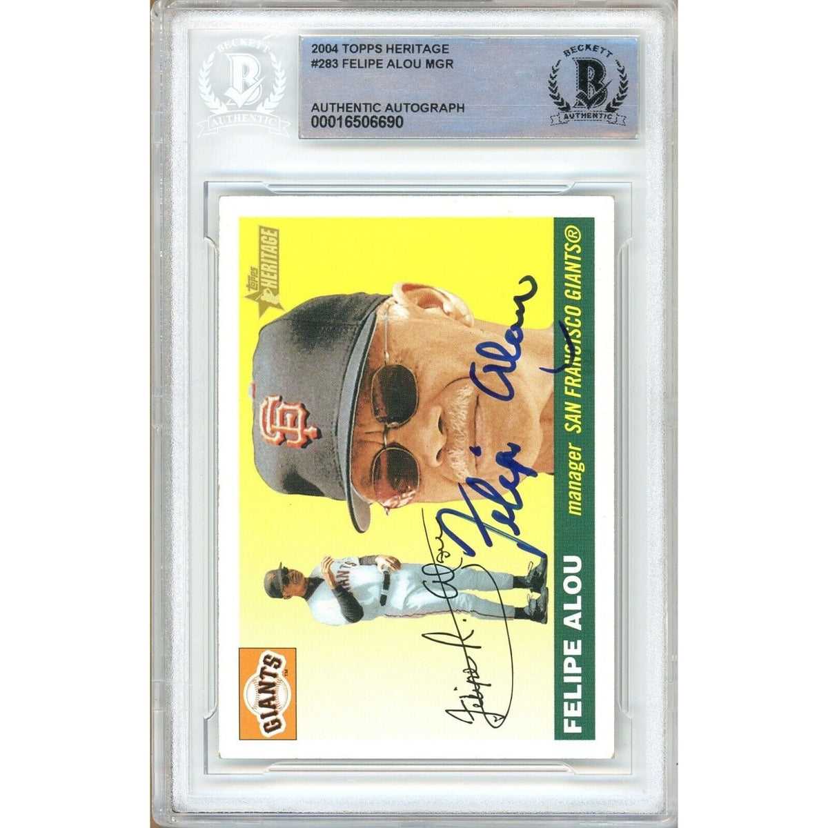 Felipe Alou Topps Heritage Signed Trading Card Beckett BAS