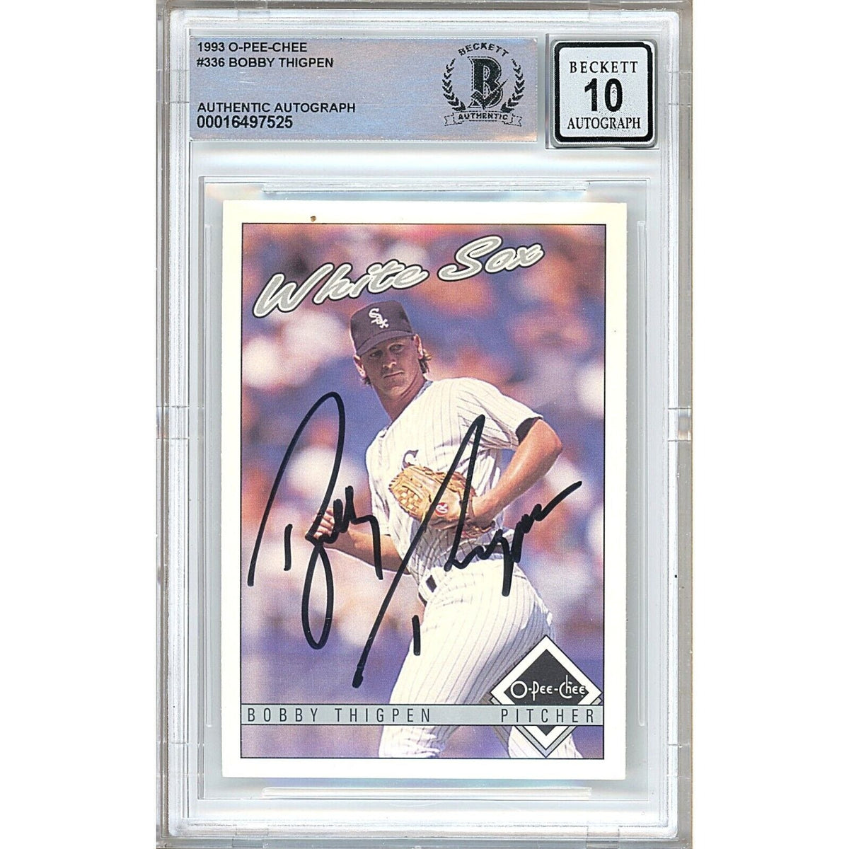 Bobby Thigpen White Sox Autographed Trading Card Beckett BAS
