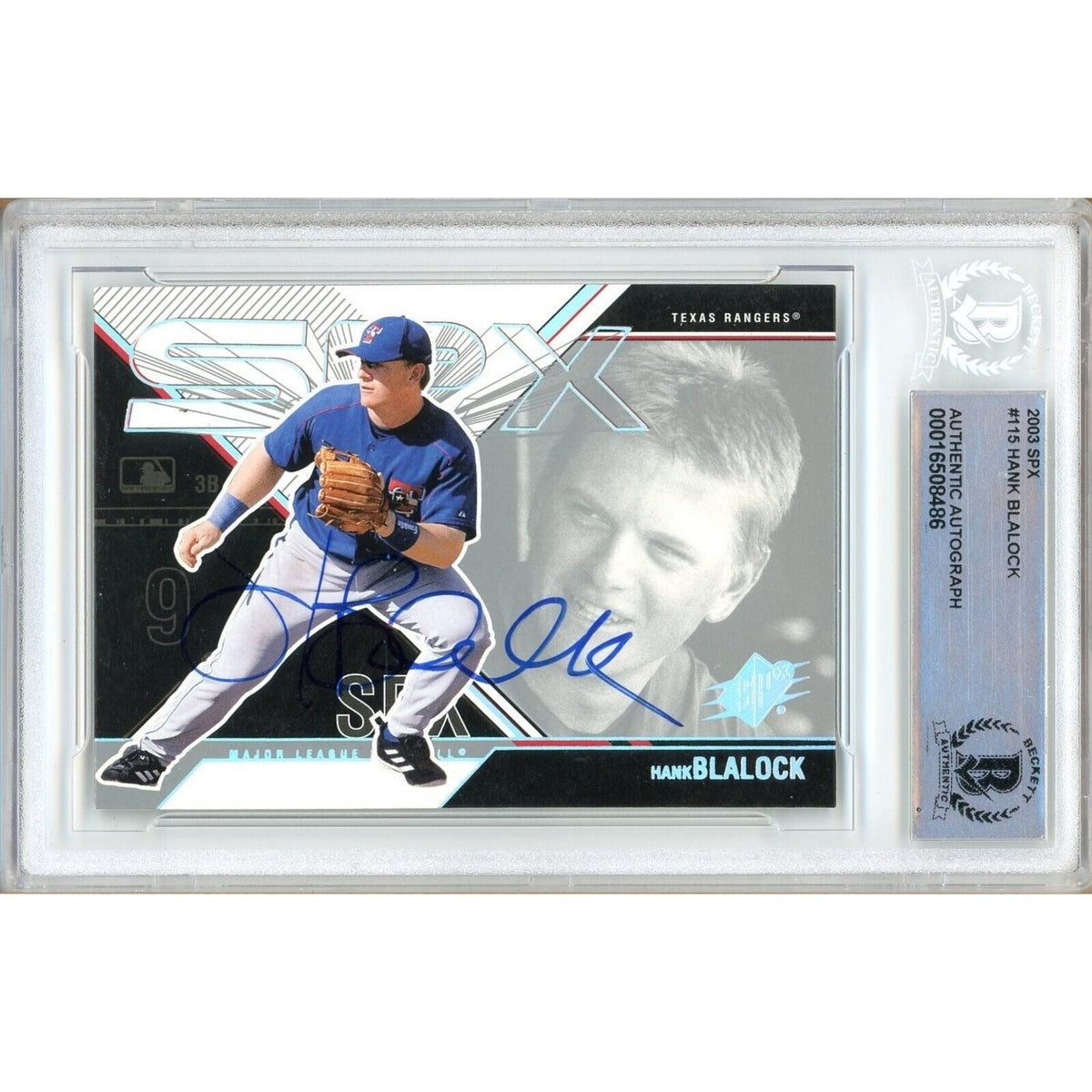 Hank Blalock Upper Deck Autographed Trading Card Beckett BAS