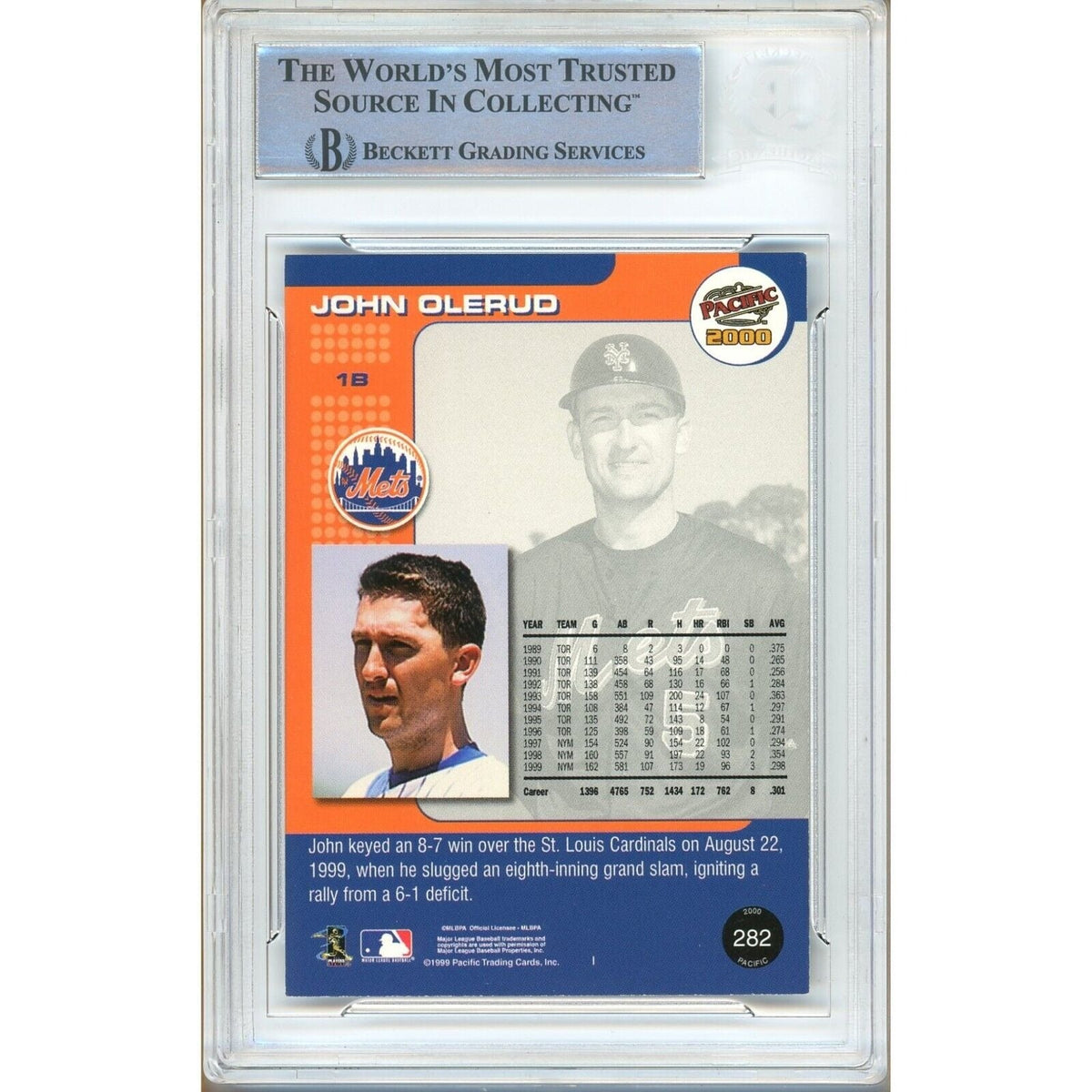 John Olerud New York Mets Signed Trading Card Beckett BAS