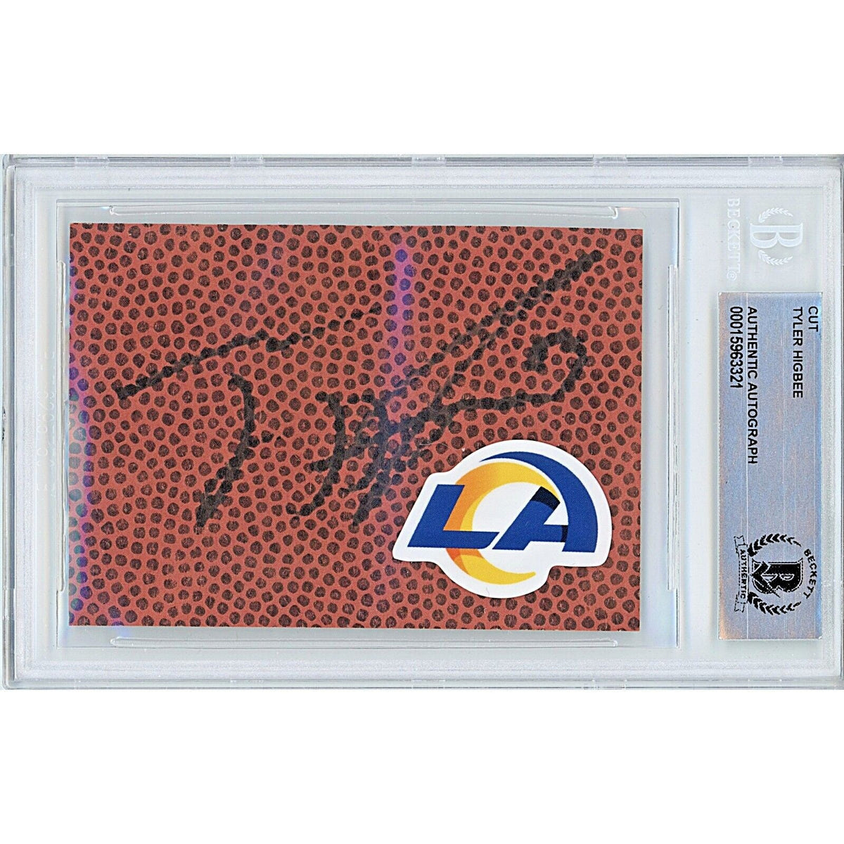 Tyler Higbee Los Angeles Rams Autographed Cut Signature Beckett BAS