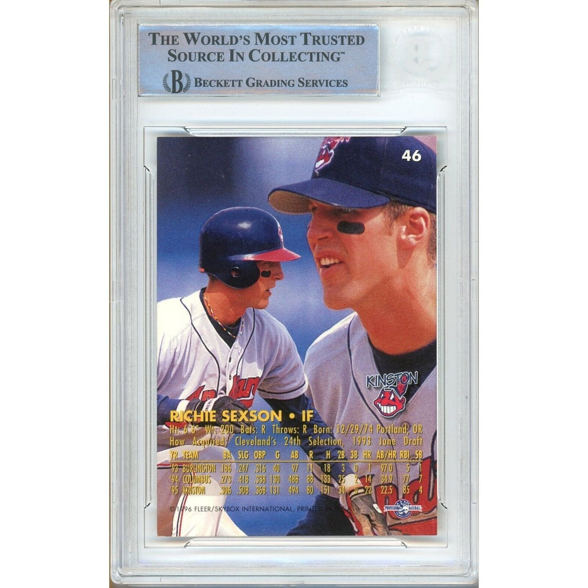 Richie Sexson Cleveland Indians Signed Trading Card Beckett BAS