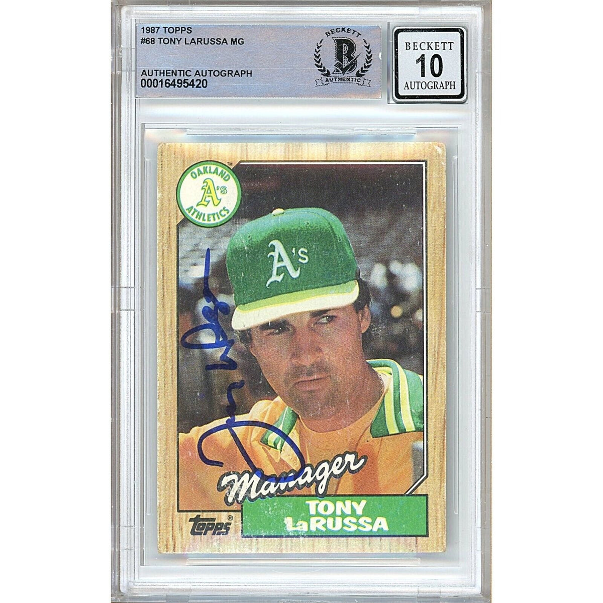 Tony Oakland Athletics Signed Autographed Trading Card Beckett BGS