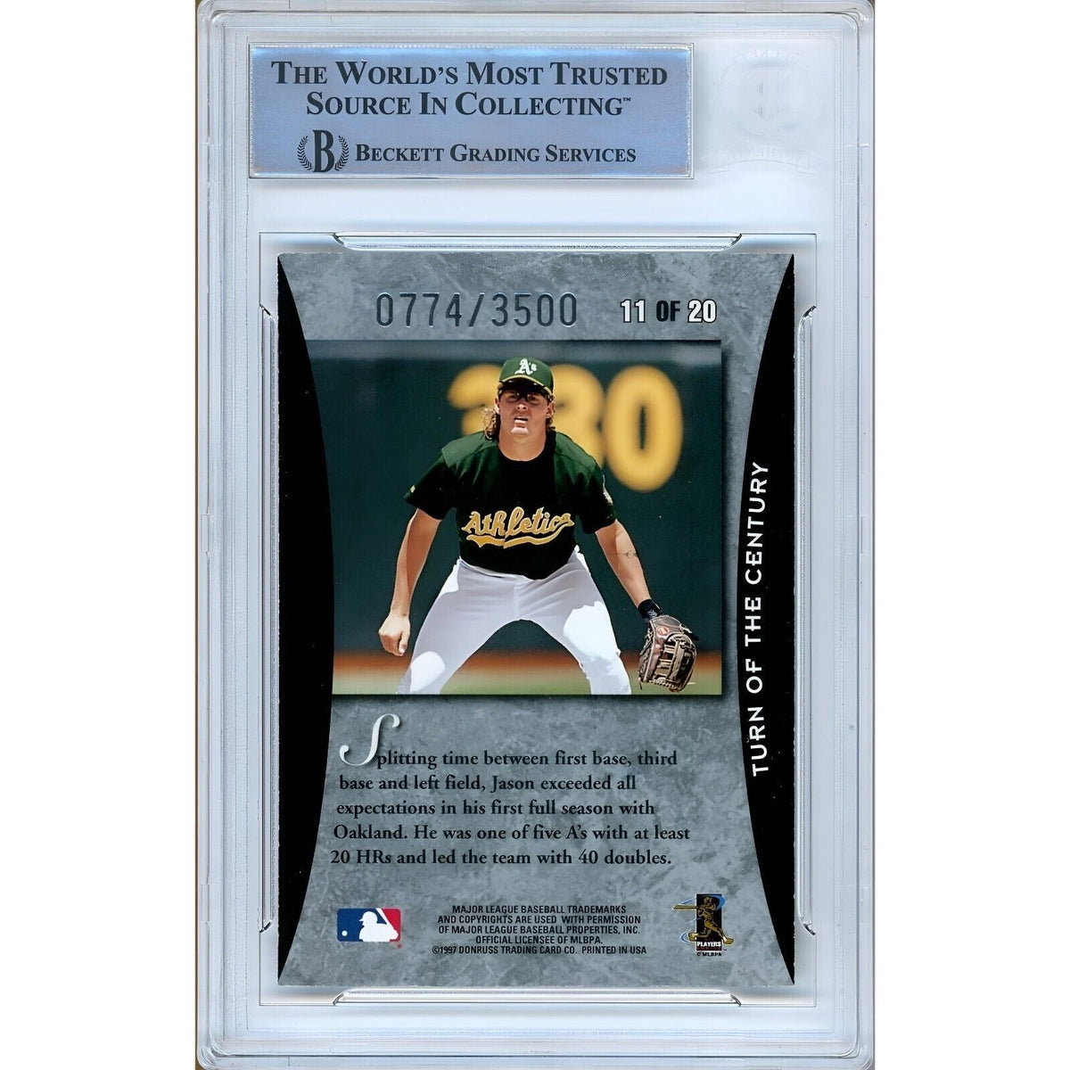Jason Giambi Donruss Elite Signed Trading Card Beckett BAS