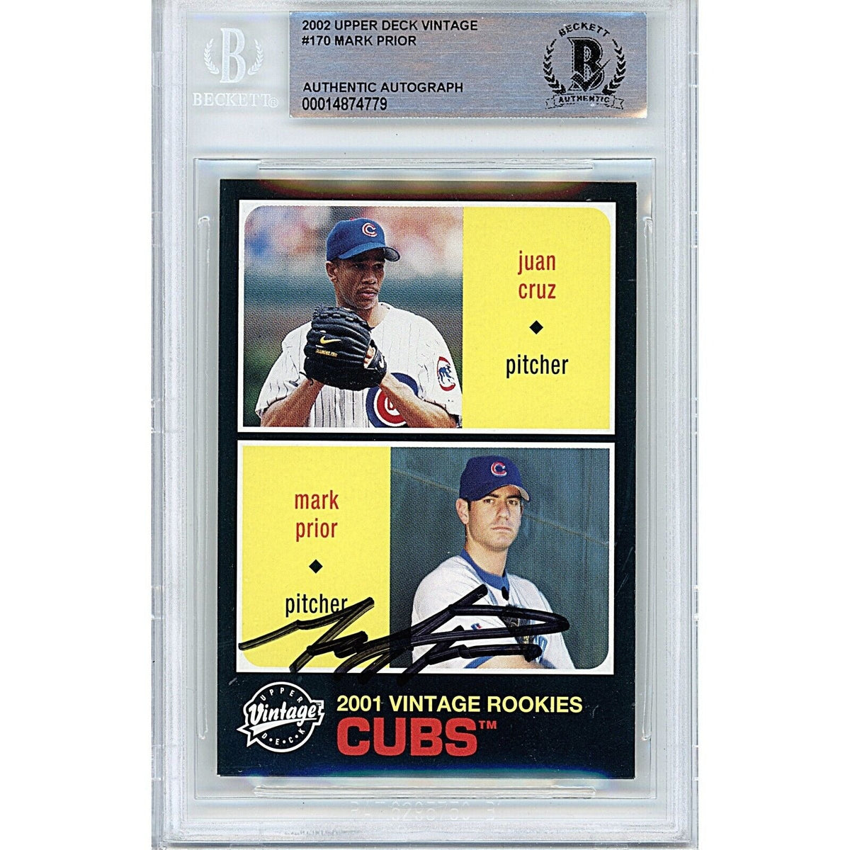 Mark Prior Chicago Cubs Signed Autographed Trading Card Beckett BAS