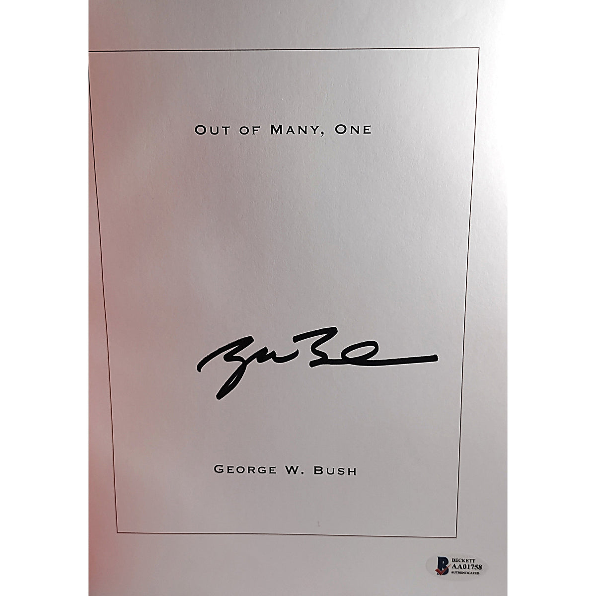 George Bush Autographed Out Autograph Book Beckett BAS