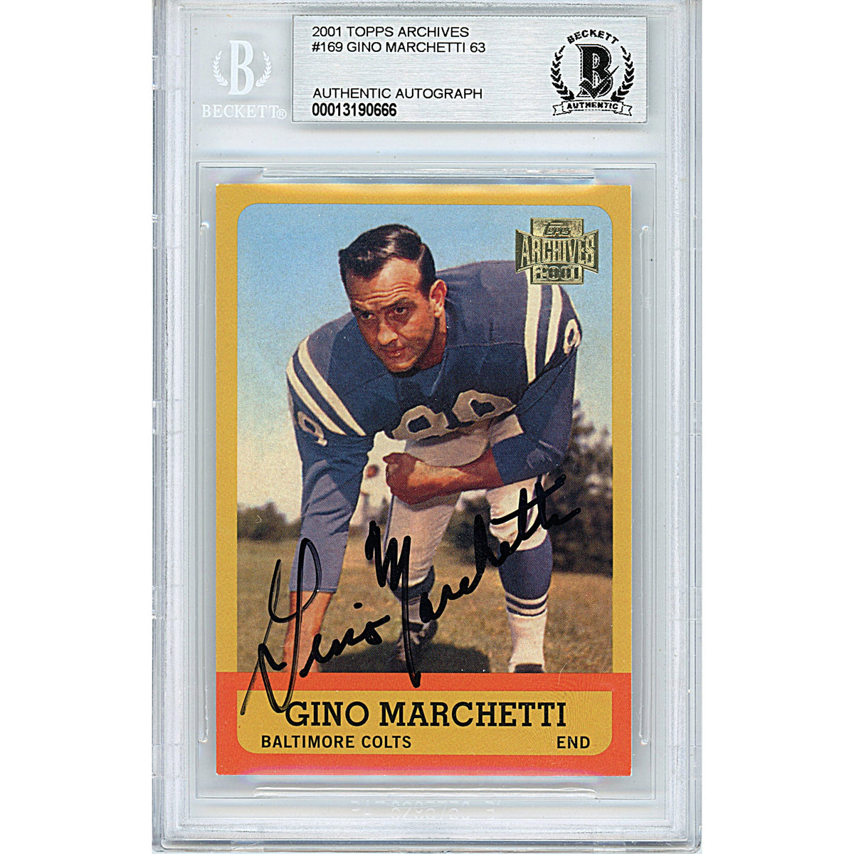 Gino Marchetti Topps Archives Autographed Trading Card Beckett BGS