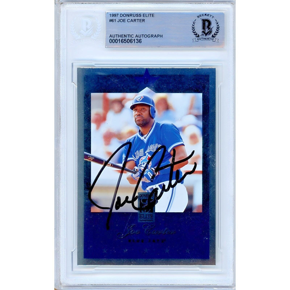 Joe Carter Toronto Blue Jays Autographed Trading Card Beckett BAS