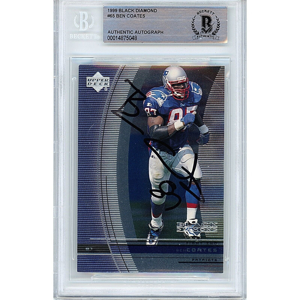 Ben Coates Upper Deck Black Diamond Autographed Trading Card Beckett BAS