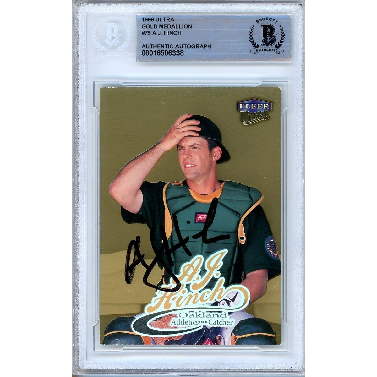 Aj Hinch Fleer Ultra Gold Medallion Autographed Trading Card Beckett BAS