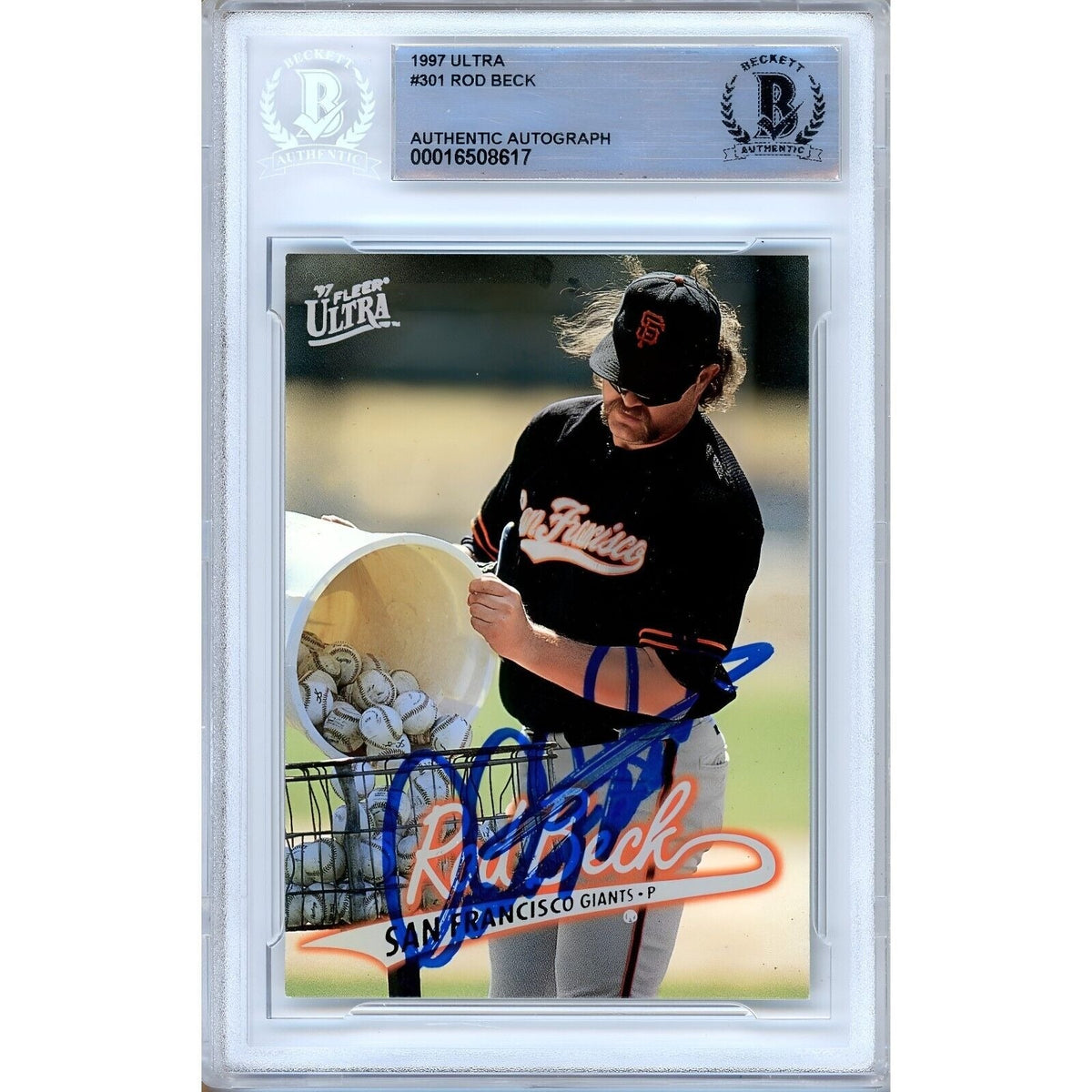 Rod Beck San Francisco Giants Autographed Trading Card Beckett BAS