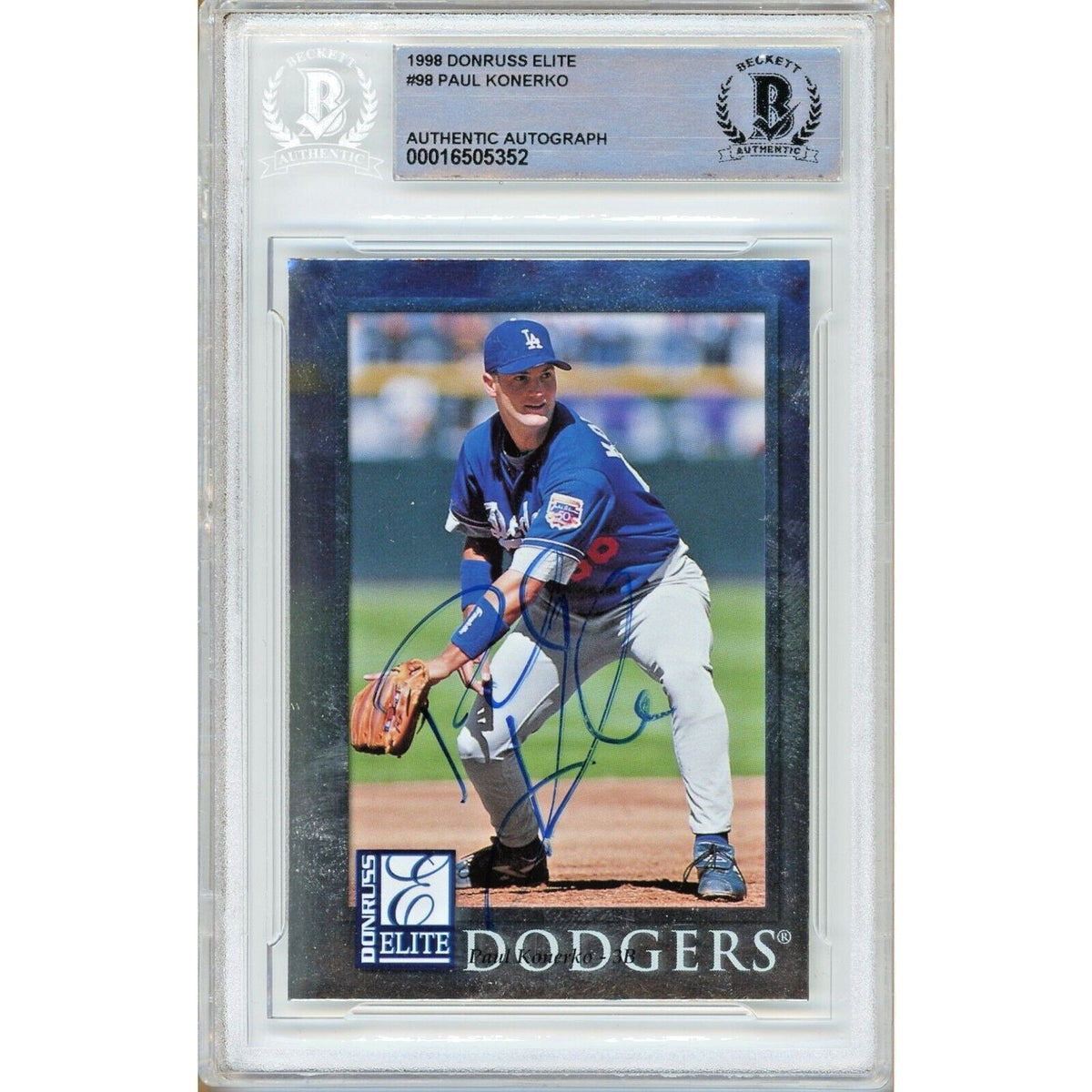 Paul Konerko Los Angeles Dodgers Autographed Trading Card Beckett BAS