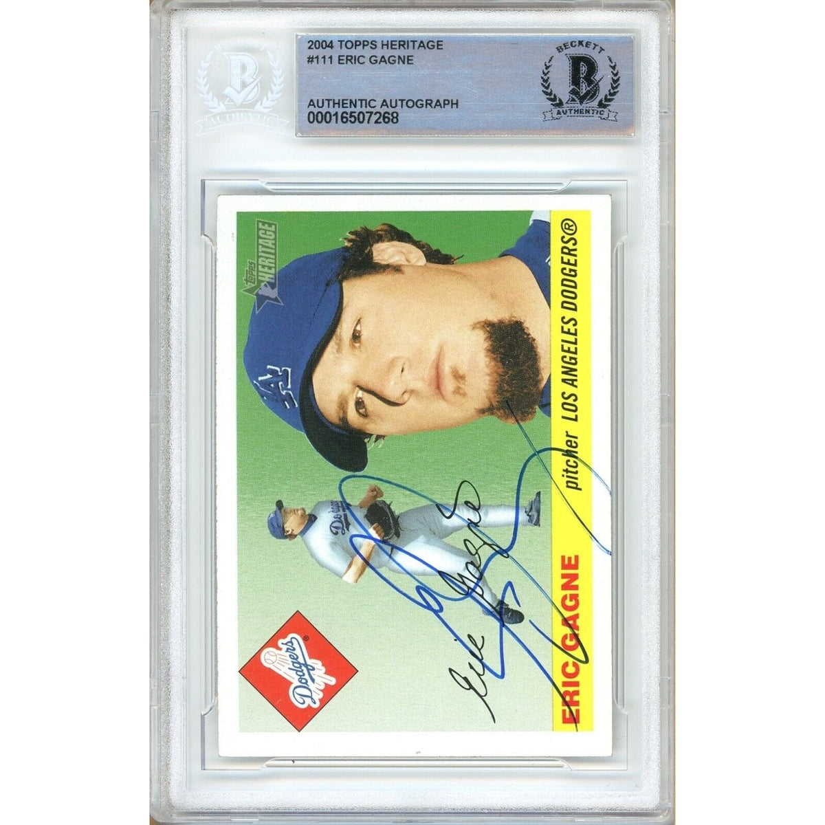 Eric Gagne Topps Heritage Signed Trading Card Beckett BAS