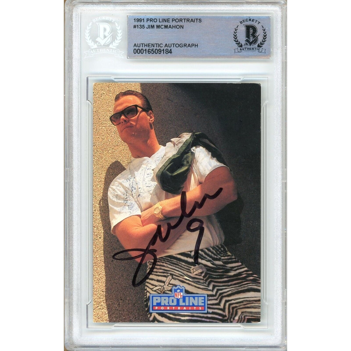 Jim Mcmahon Chicago Bears Autographed Trading Card Beckett BAS