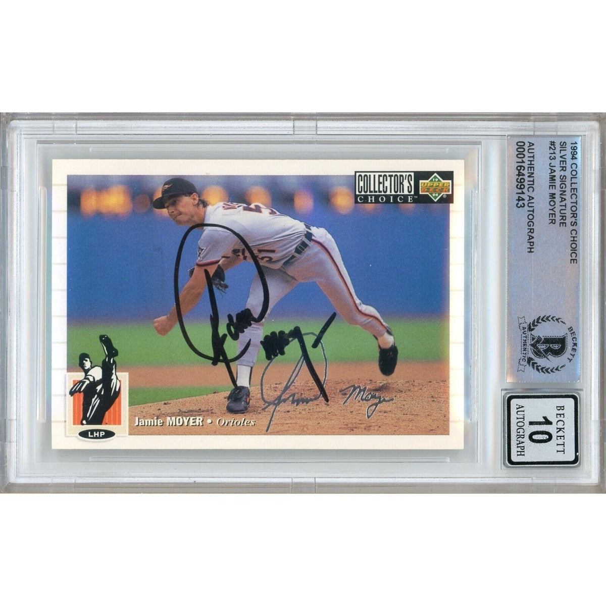 Jamie Moyer Collectors Choice Autographed Trading Card Beckett BGS