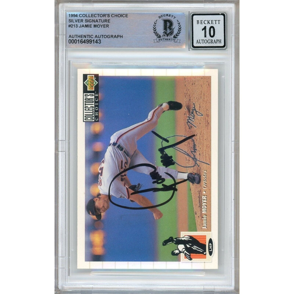 Jamie Moyer Collectors Choice Signed Trading Card Beckett BGS