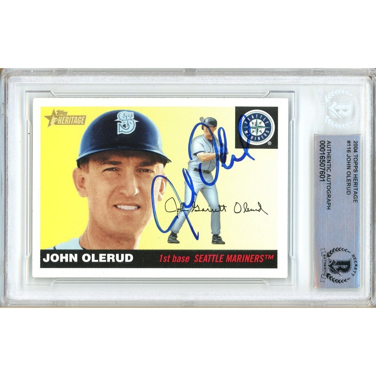 John Olerud Seattle Mariners Autographed Trading Card Beckett BAS