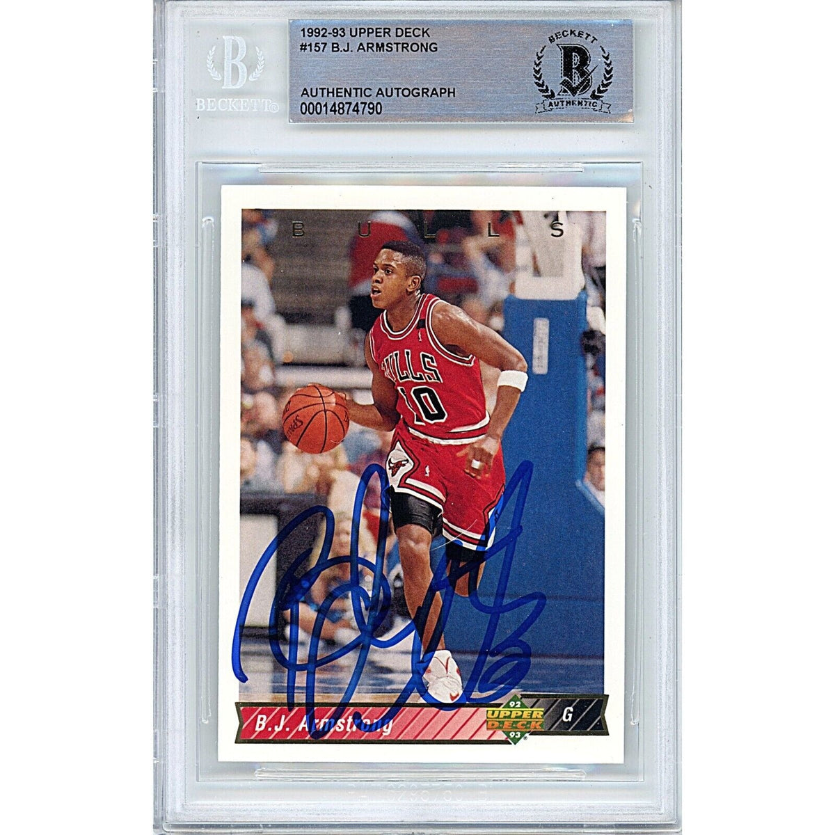 Bj Armstrong Upper Deck Autographed Trading Card Beckett BAS