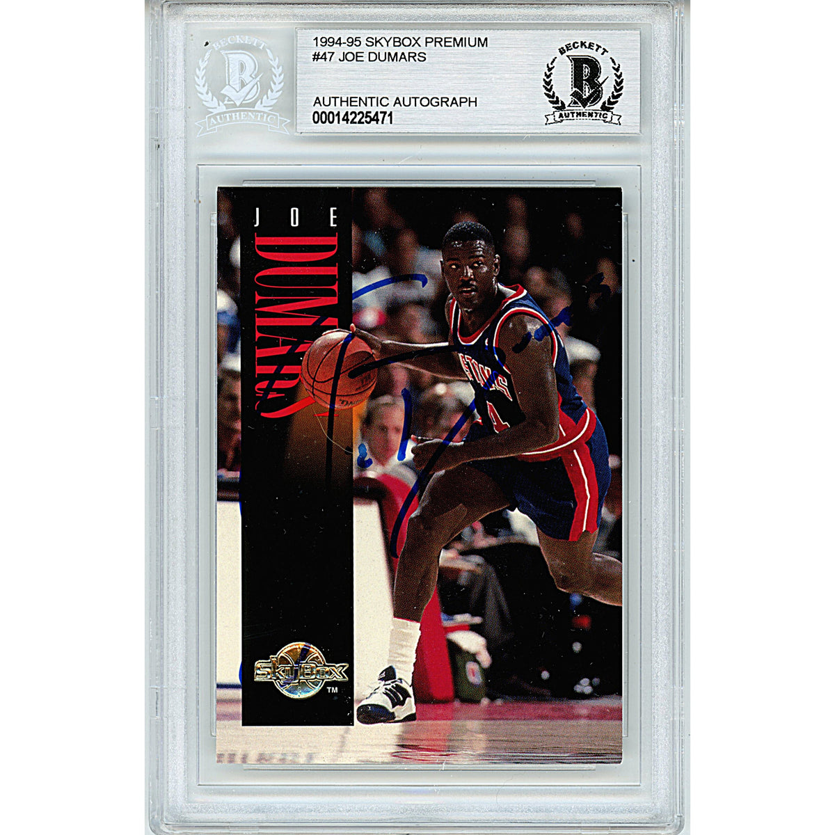 Joe Dumars Autographed Trading Card Beckett BGS