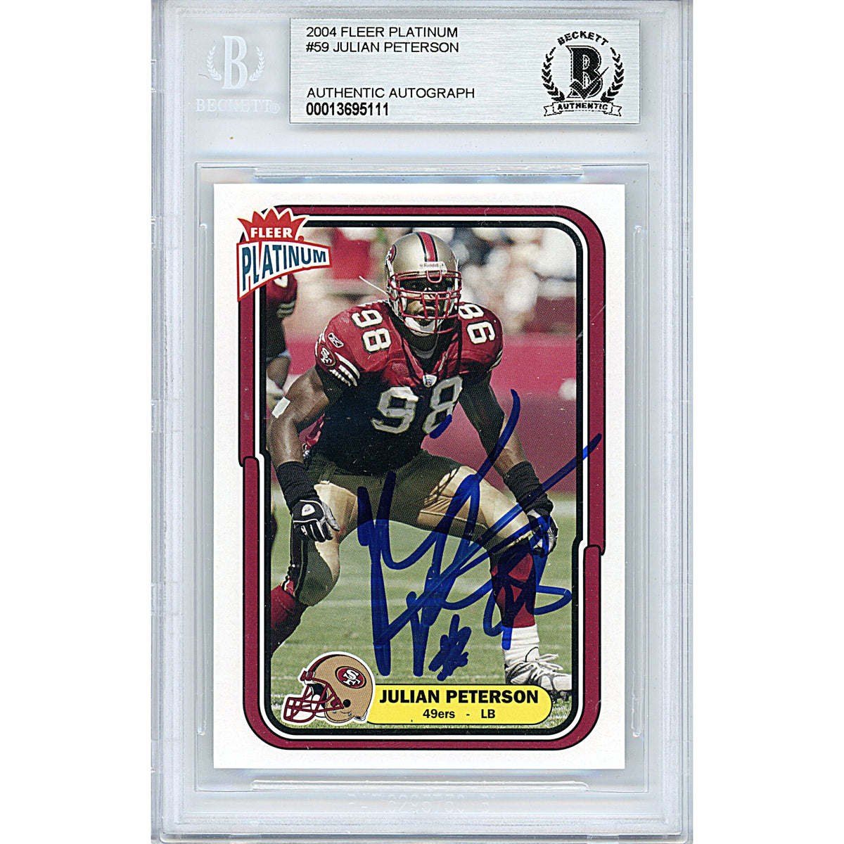 Julian Peterson Fleer Platinum Autographed Trading Card Beckett BGS