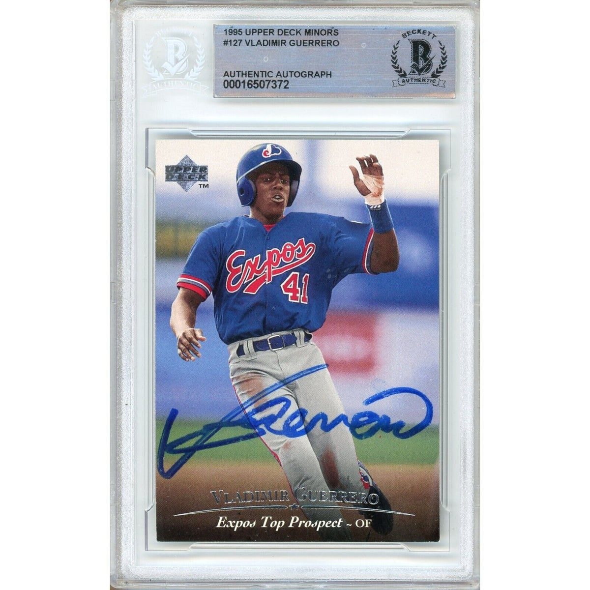 Vladimir Guerrero Montreal Expos Signed Autographed Trading Card Beckett BAS