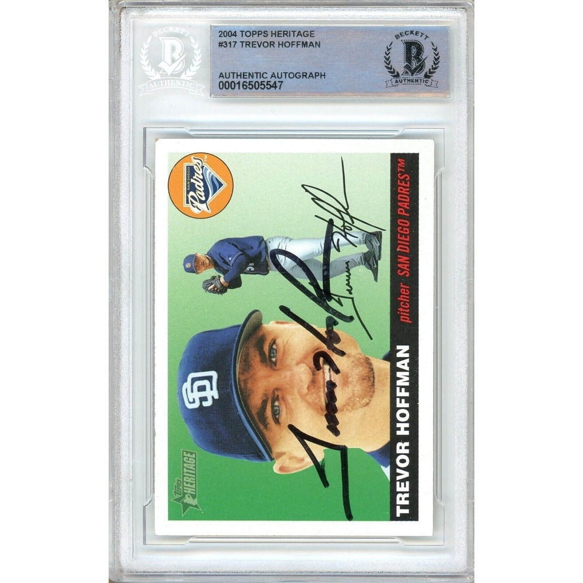 Trevor Hoffman San Diego Padres Signed Trading Card Beckett BGS