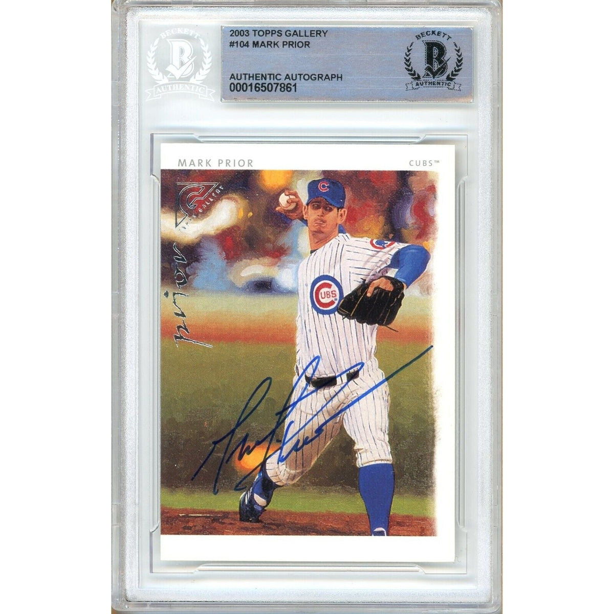 Mark Prior Chicago Cubs Signed Autographed Trading Card Beckett BAS
