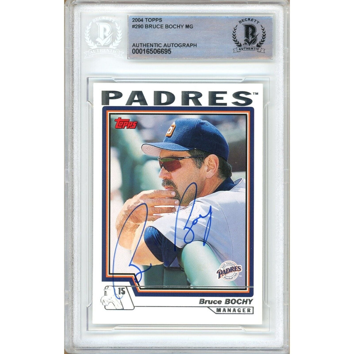 Bruce Bochy San Diego Padres Autographed Trading Card Beckett BAS