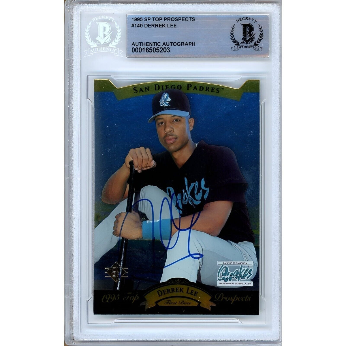 Derrek Lee Upper Deck Autographed Trading Card Beckett BAS