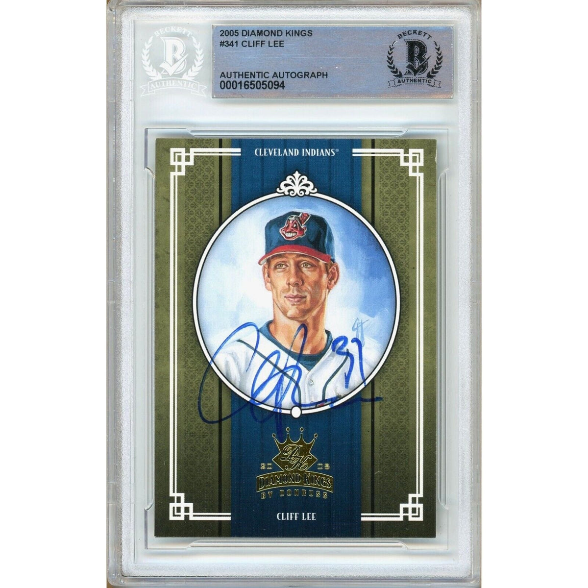 Cliff Lee Donruss Diamond Kings Autographed Trading Card Beckett BAS