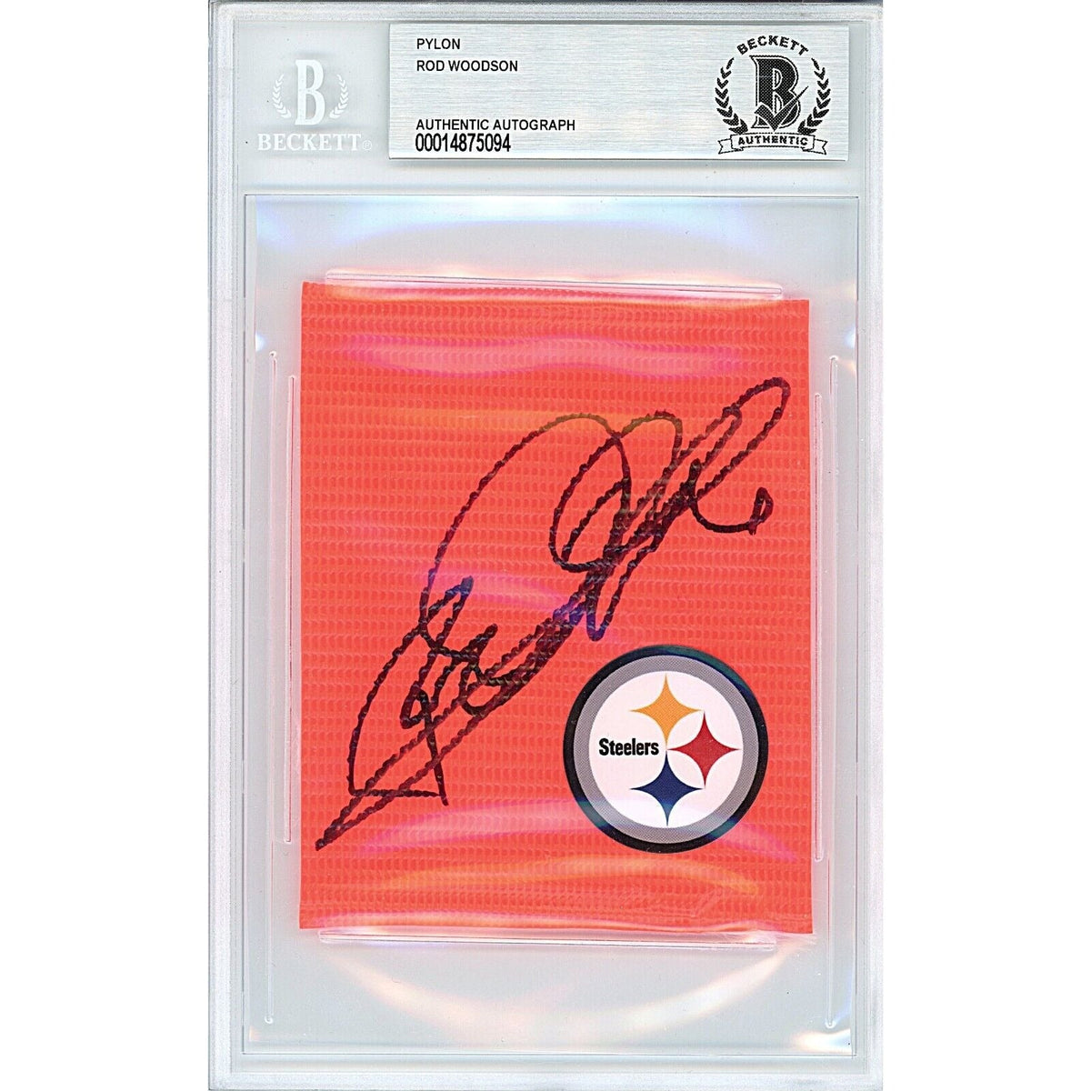 Rod Woodson Pittsburgh Steelers Signed Autographed Cut Signature Beckett BAS