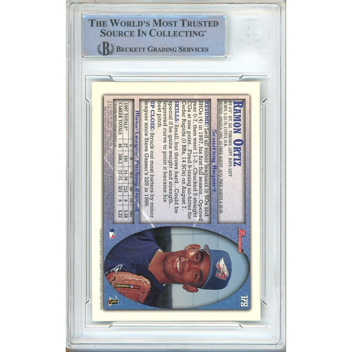 Ramon Ortiz Autograph Trading Card Beckett BAS